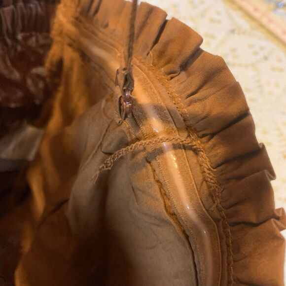 Free People Brown Ruffle Crop Top Tank - Medium - Side Ties Boho Faire (125) - Picture 12 of 12